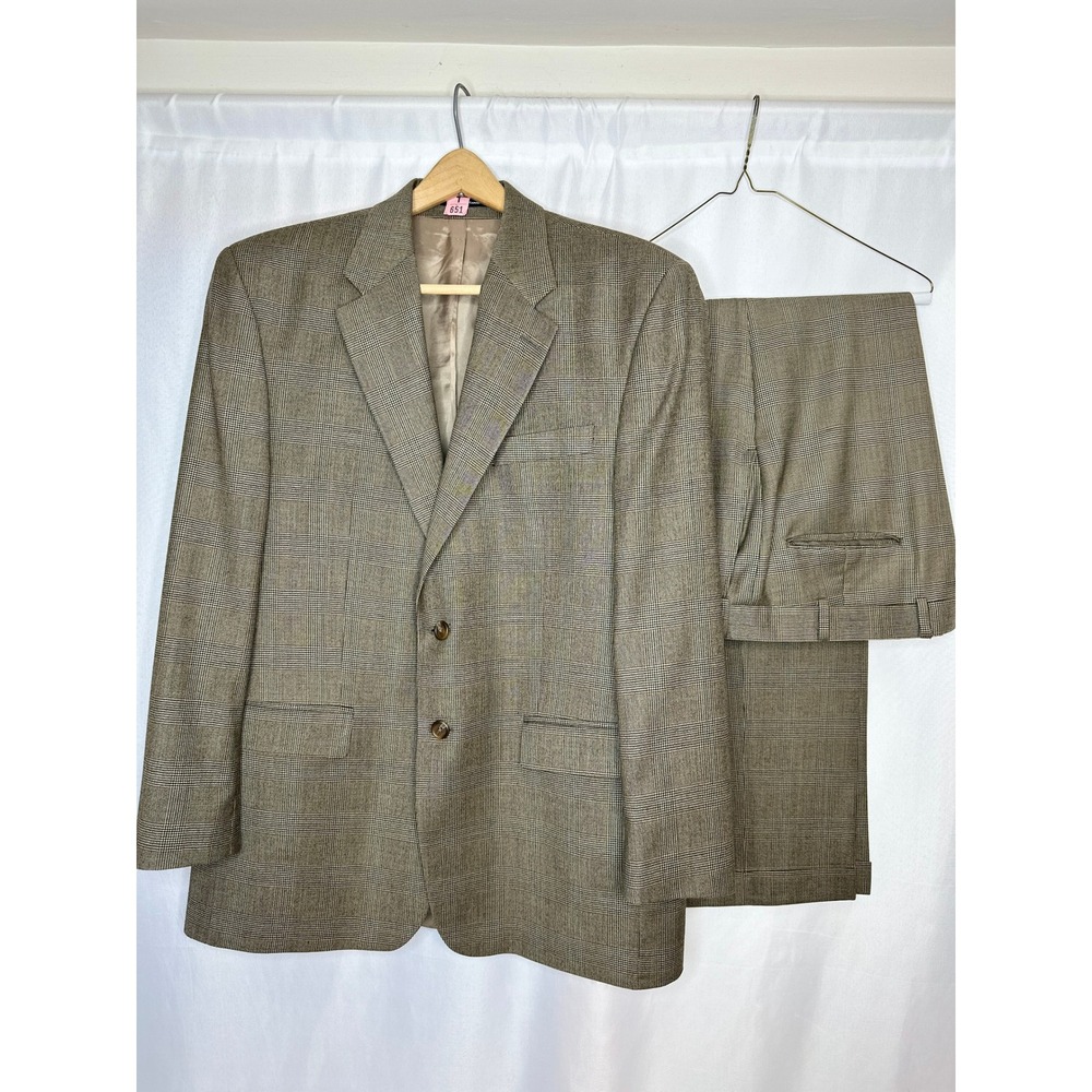VTG Chaps Ralph Lauren Glen Plaid Suit, Size 42R  Classic Business Office City